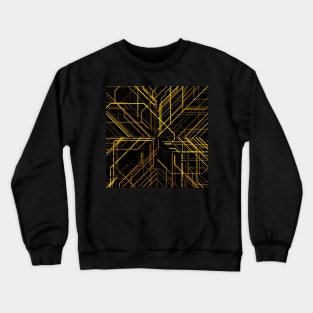 Random Line Patterns in Yellow and Black Crewneck Sweatshirt